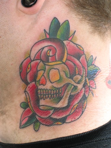 Tattoos - Traditional Old School tattoos - skull rose 